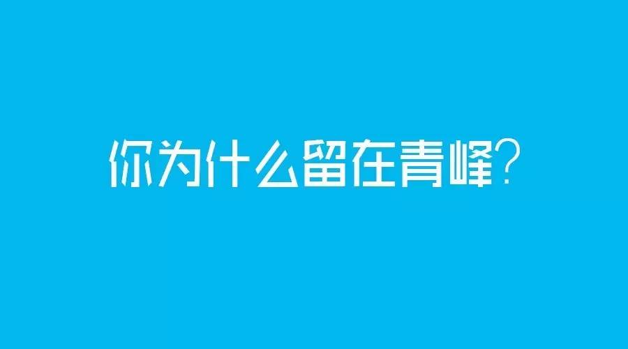 你為什么留在青峰？